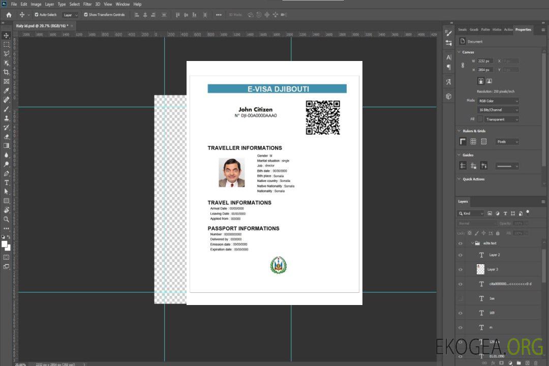 Visa électronique DJIBOUTI template Visa électronique DJIBOUTI template